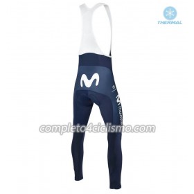 Completo Maglia ML + Pantaloncino con bretelle ML 2018 Movistar Team N001 Winter Invernale